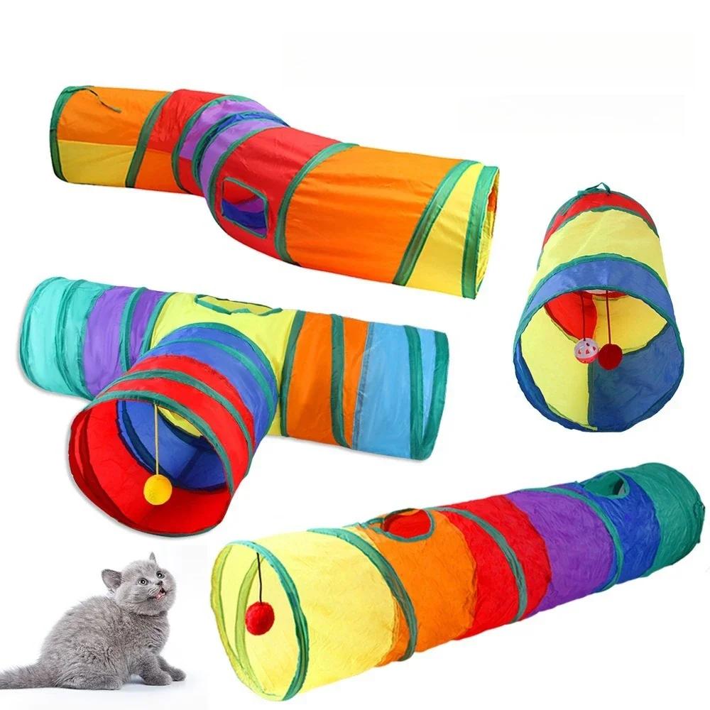 Pet Cat Tunnel Toy Foldable-Kitty Interactive Fun Training Play Tube Boredom Buster for Kittens Puppies Rabbits Pet Accessories