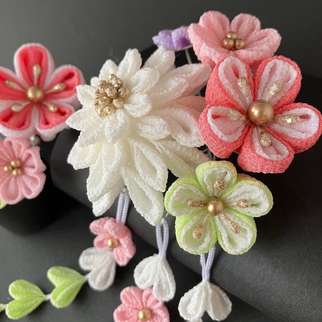 Used ~ Young ~ Hair accessories to choose from Shichi-Go-San 3 years old 7 years old Pink White Kanzashi Kimono