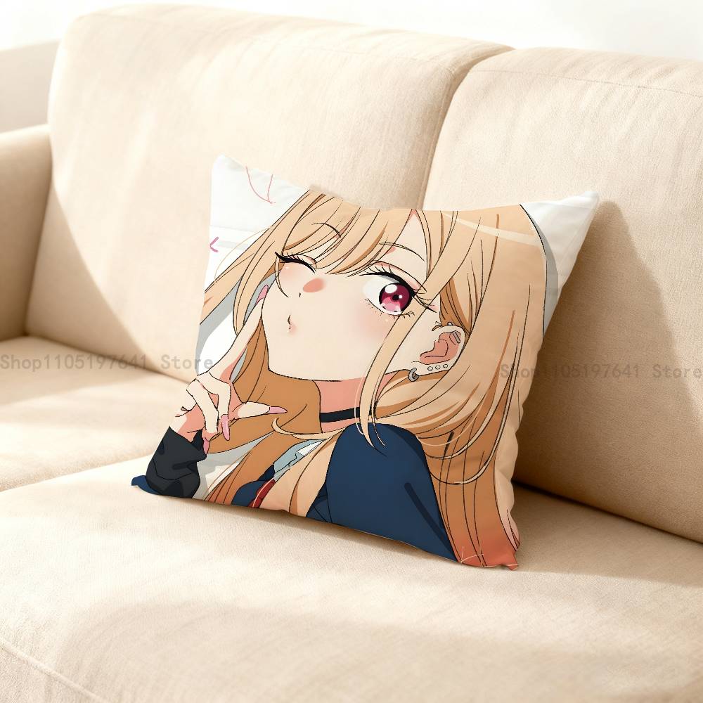 K-Kitagawa M-Marin Pillow Case Plush Pillow Cases Home Decoration Pillow Cover For Sofa Bed Chair Living Room