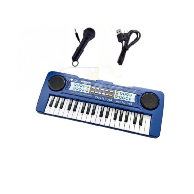 

Маленькое карманное пианино для детей Образовательная музыкальная игрушка для развития креативности и ранних музыкальных навыков Пластиковая текстура 1 синий