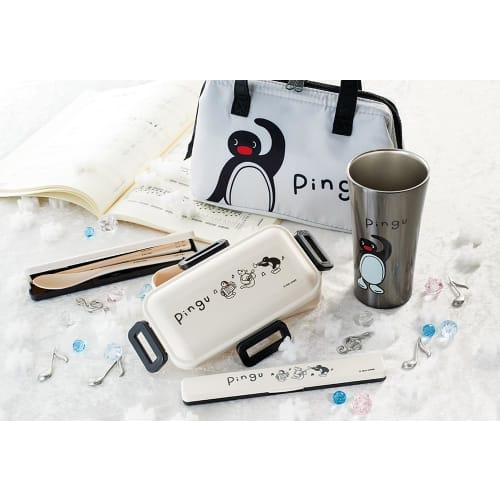 Skater (Skater) 530ml Bento Box, Single Tier, Made in Japan, Leak-Resistant, 4-Point Lock, Dishwasher and Microwave Safe, Pingu (PFLB6AG-A)