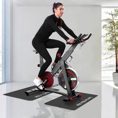 2Pcs Exercise Bike Non-Slip Mat Noise Reduction Indoor Cycling Bicycle Bike Trainer Treadmill Sound Absorption Carpet Hardwood Floor Protector Pad