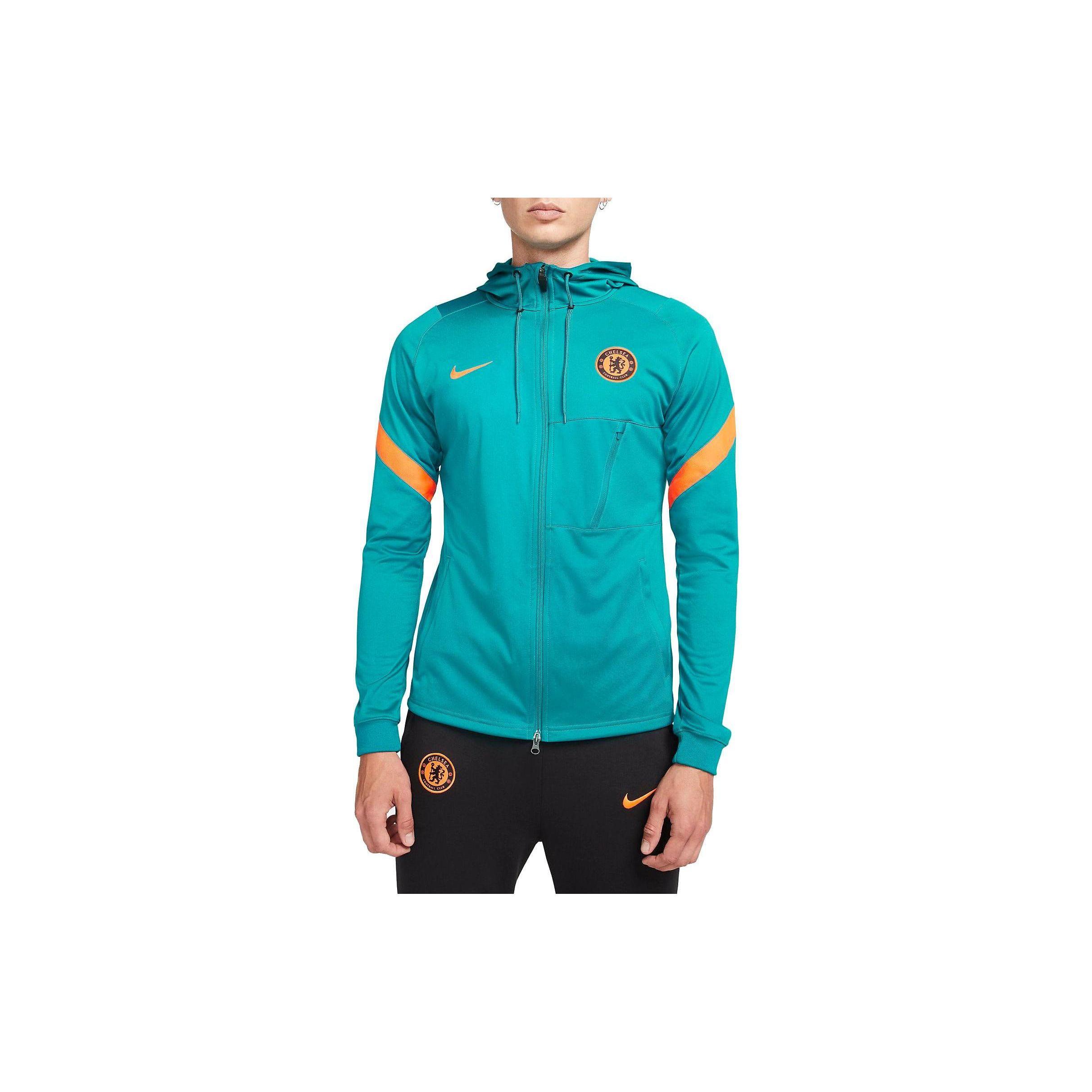 

Nike Chelsea Football Club Logo Print Hooded Casual Jacket Men Jacket Blue DC9971-471 M