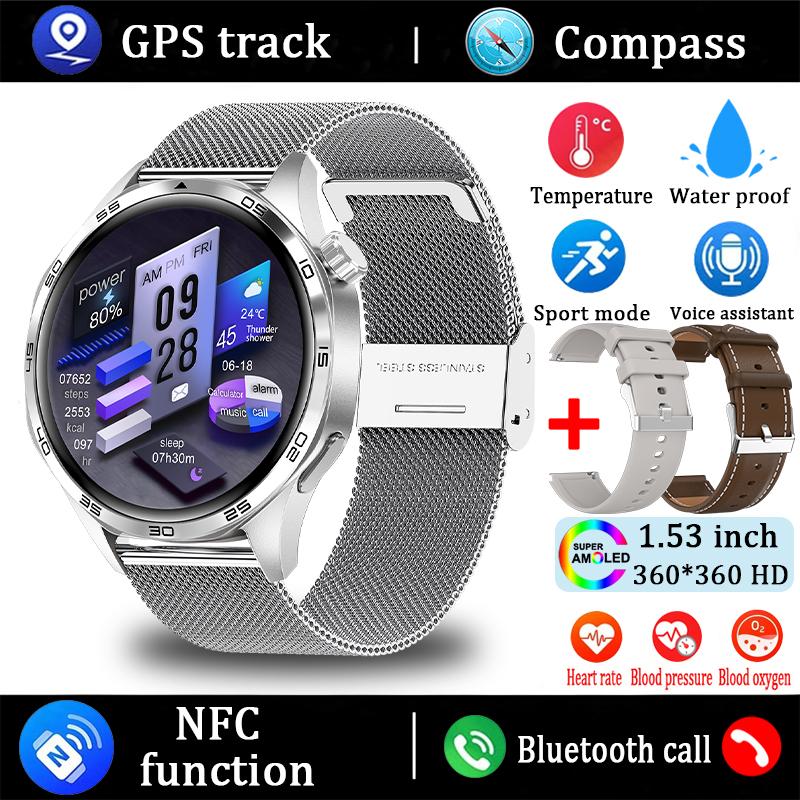 2025 Nou Ceas Inteligent GT5 PRO Ceas Bărbați 5 Pro Ecran AMOLED HD Apel Bluetooth Traiectorie GPS NFC Ritm Cardiac Busolă Ceasuri Inteligente