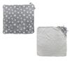 CREDIBLE Baby Bathrobe, Cute Star Print Swaddle and Baby Bib Set of 6 for Toddlers with Original Merchandise (Gray, Boys' Set) BM0241