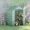 Foil Greenhouse Walk-In Greenhouse with 8 Shelf Levels Tomato Greenhouse Hothouse Cold Frame with Door Green Steel PE Plastic 143 X 138 X 190 Cm