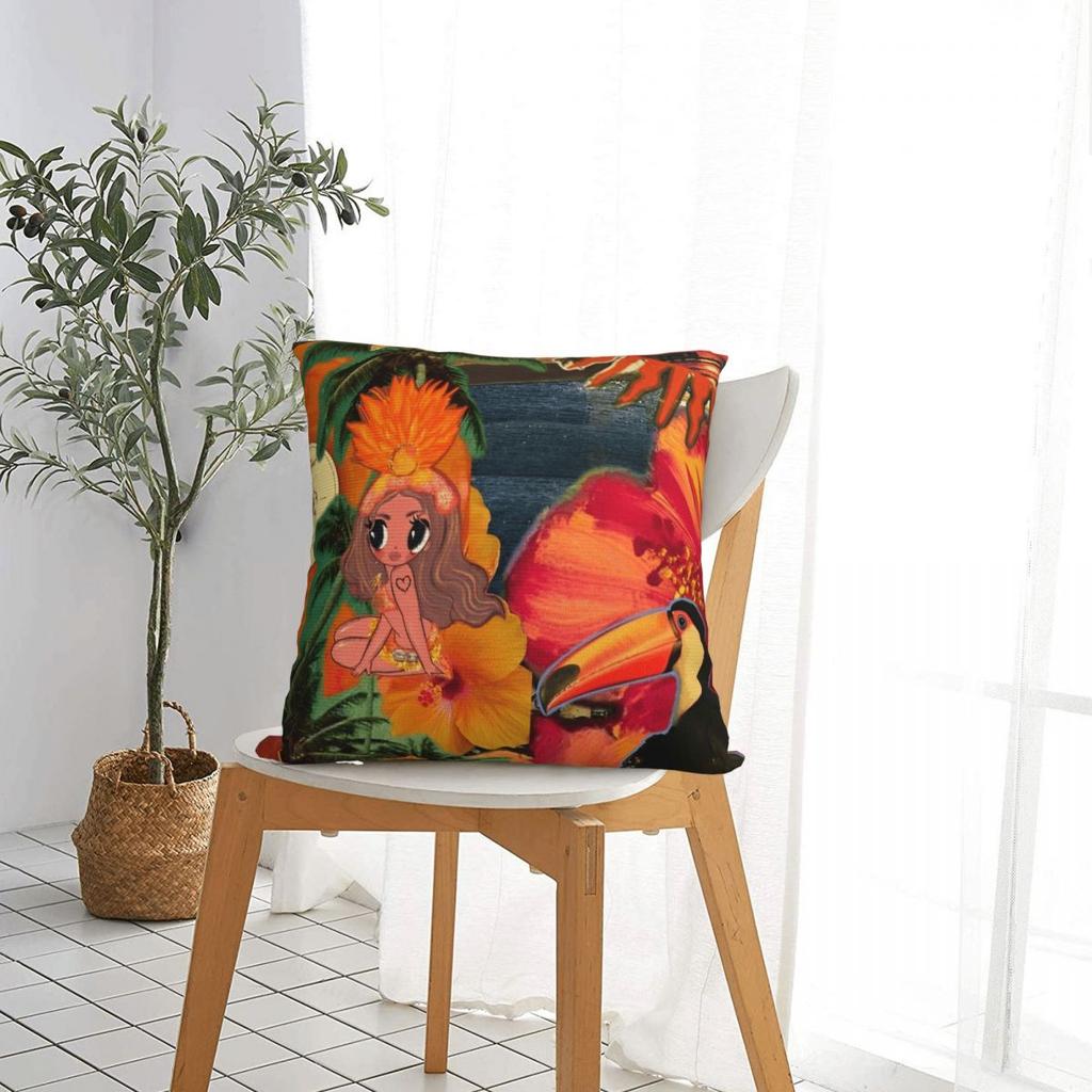 Papasito Tropicoqueta Karol G Square Pillow Cases Latina Foreva Cushion Covers Polyester Decorative Pillowcase For Sofa 40X40Cm
