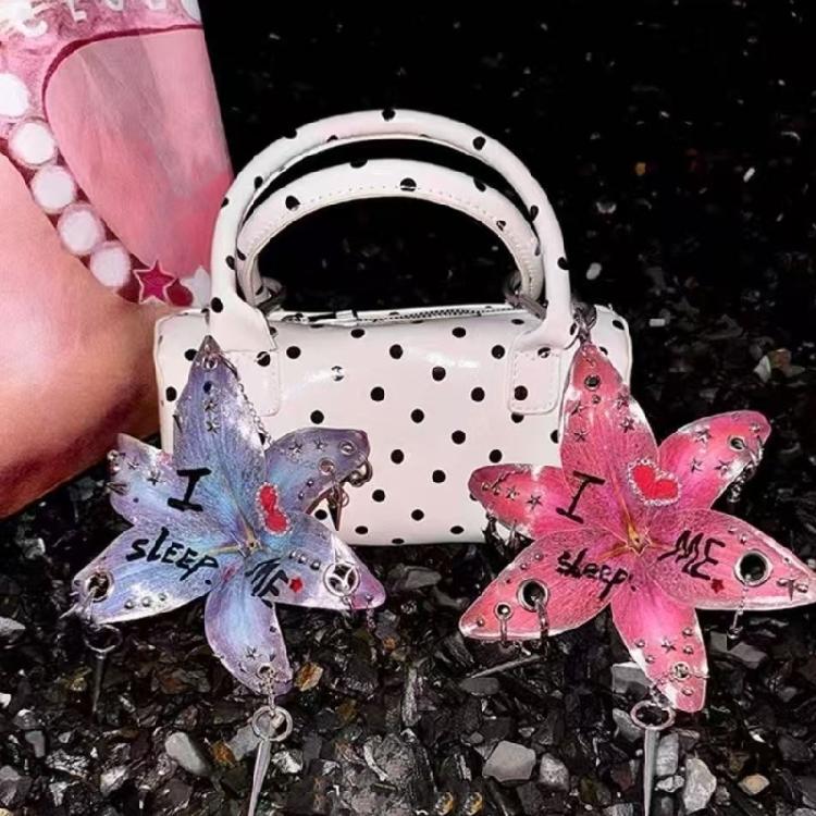 Breloc cu Flori și Ciucuri Suport de Chei din Plastic Accesoriu Breloc Pentru Rucsac Geantă Farmec Chei Mașină/Ușă Organizare