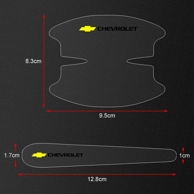 8 Stück Transparente Auto-Türgriffschale Kratzfester Schutzaufkleber für Chevrolet Cruze Equinox Captiva Trax Malibu Tahoe Impala Sonic