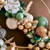 Bruiloft Verjaardag Babyborrel Geslachtsonthulling Decoraties Stofblauw Wit Ballonnenboog Slingerset