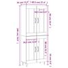 Highboard Grey Sonoma 69.5 x 34 x 180 cm Particleboard