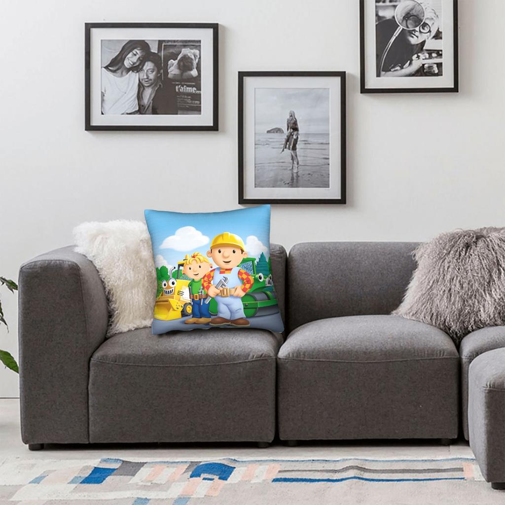 Cartoon B-Bob B-Builder Pillow Case Custom Pillow Cover For Living Room Sofa Fashion Pillowcases
