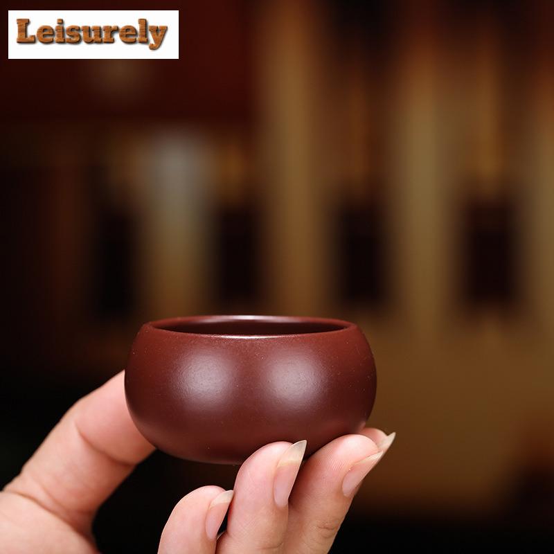2pc/lot Yixing Boutique Purple Clay Teacup Raw Ore Zhu Mud Handmade Tea Bowl Master Tea Cup Customized Tea Set Accessories 50ml