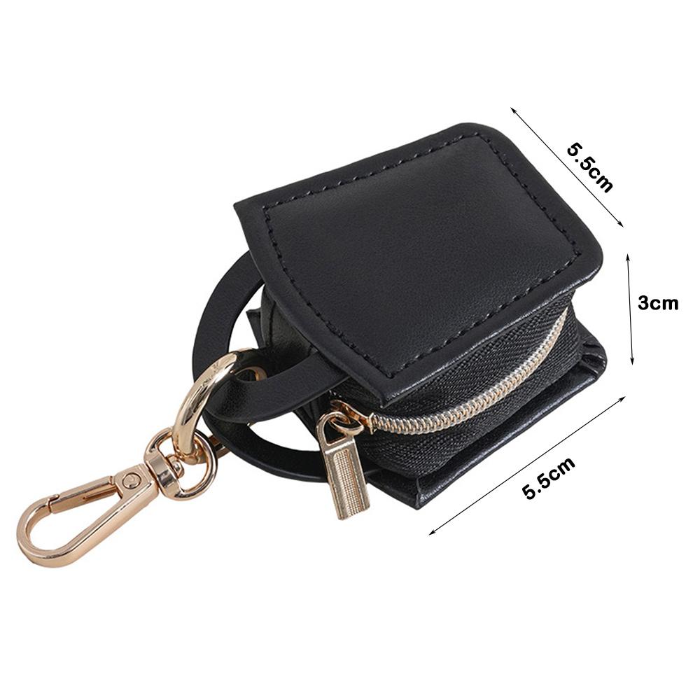 Boîte de Rangement en Cuir PU Porte-clés Couleur Unie Boîte de Rangement pour Bijoux Sac à Bijoux Pendentif Bagues Boucles d'Oreilles