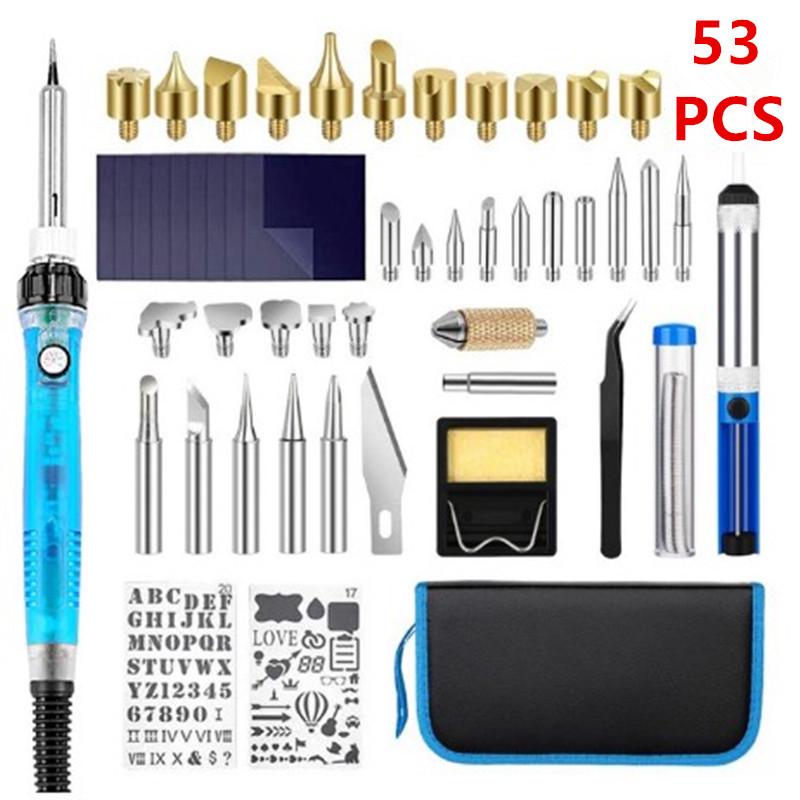European Standard 220V Adjustable Temperature Pyrography Soldering Iron Kit - High Power, Constant Temperature Repair Tool Set