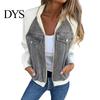 Women Outerwear Fall Winter Jacket Color Matching Zip-up Pockets Cardigan Long Sleeves Chest Flap Pocket Patchwork Raglan Shoulder Turn-down