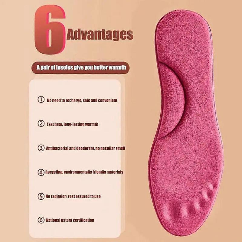 Elastic Velvets Warm Heating Insoles Comfortable Washable Shoes Insert for Shoes Boots