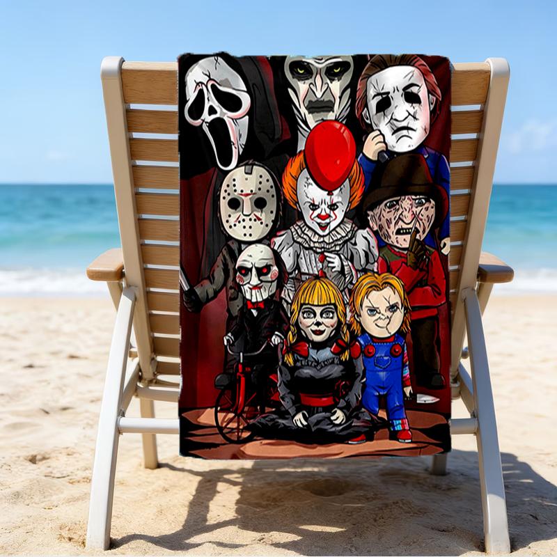 Ultra-Soft Beach Towel with Halloween horror Theme,Ideal for Pool - Camping, Diving - Perfect Travel Essential, Vibrant Beach Towel.