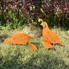 4Pcs Metal Quail Garden Decorative Statues Standing Metal Quail Lawn Sculptures Ornaments Metal Quail Art Sculptures