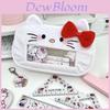 Hello Kitty Plush Pen Bag With Large Window For Student Stationery Storage