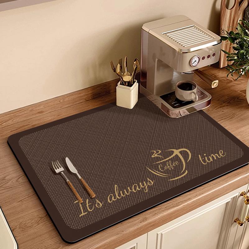 American Coffee Machine Absorbent Kitchen Mat - Drying & Draining for Countertops & Dining Tables