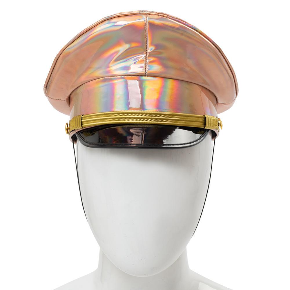 PU Leather Captain Cap Prom Performance Big Brimmed Hat Bar Cosplay Show Hat Personality Beret Cap