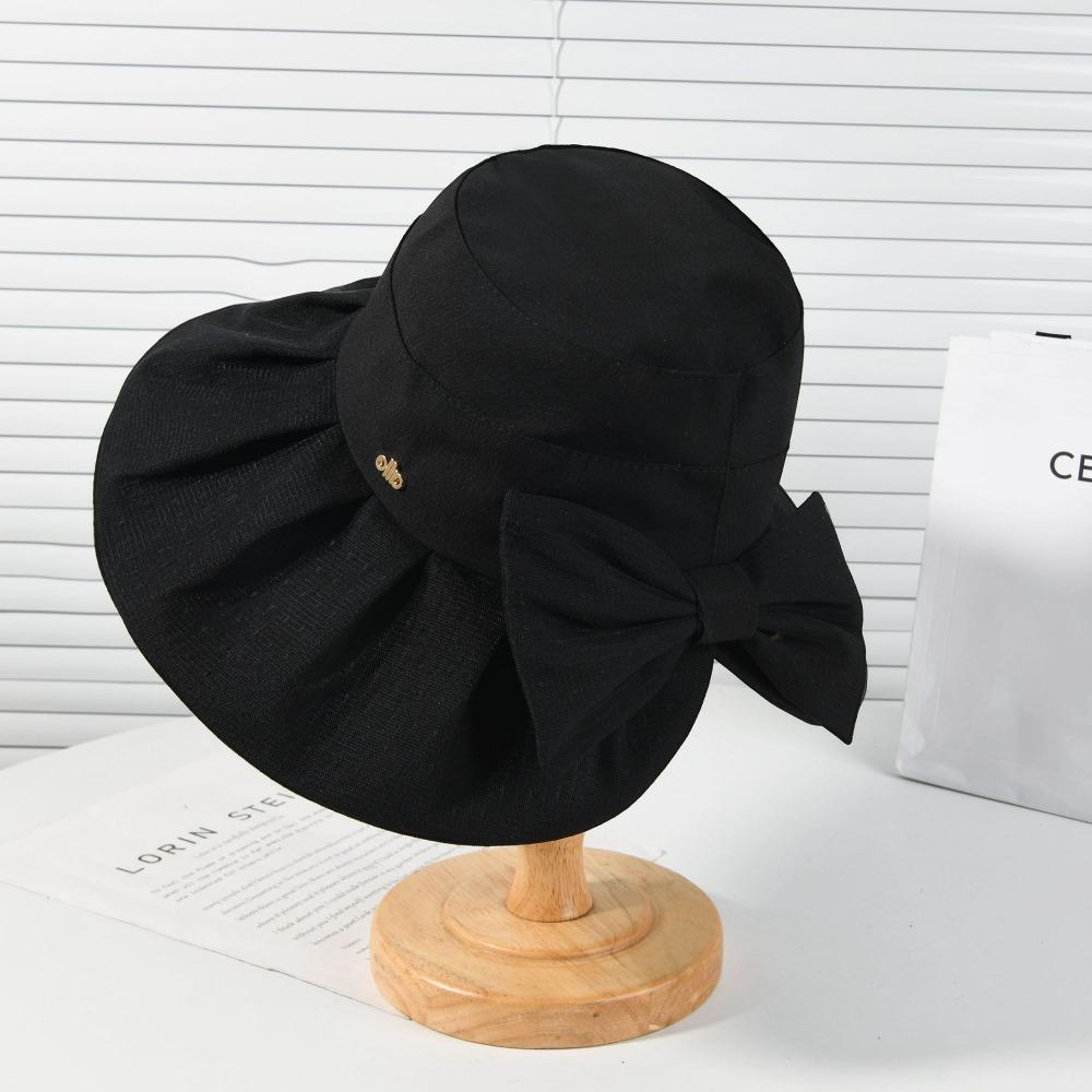 New Sunscreen Bucket Hat Women's Summer Bow Big Eaves Sun Hat Korean Version Casual Outdoor Travel Sun Hat