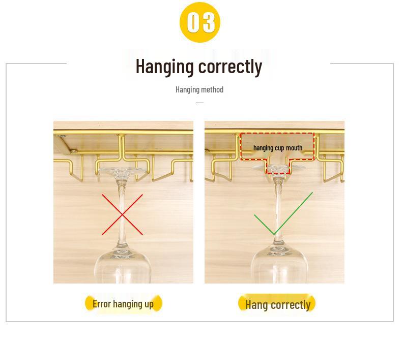 Red Wine Glass Hanging Rack for Stemware Display and Storage