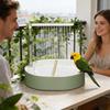 Bird Bath for Cage 26-Hole Bird Automatic Flowing Bathtub Auto Circulating Cockatiel Shower for Parrot Cockatiel Parakeet