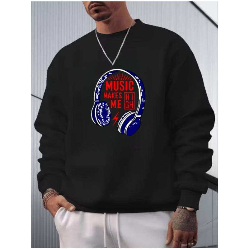 Men'S Hoodless Crew Neck Long Sleeve Casual Pullover, Soft Comfortable Versatile Wear For Autumn, Winter, And Holidays.