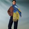 Exotic oil painting style scarf imitation cashmere warm shawl with women's versatile digital printing fringed scarf