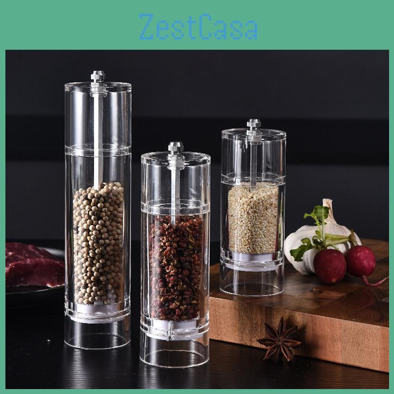 Salt And Grinder Set Pepper Clear Acrylic Manual Spices Mills Perfect For Sea Salt And Peppercorns Kitchen Accessories