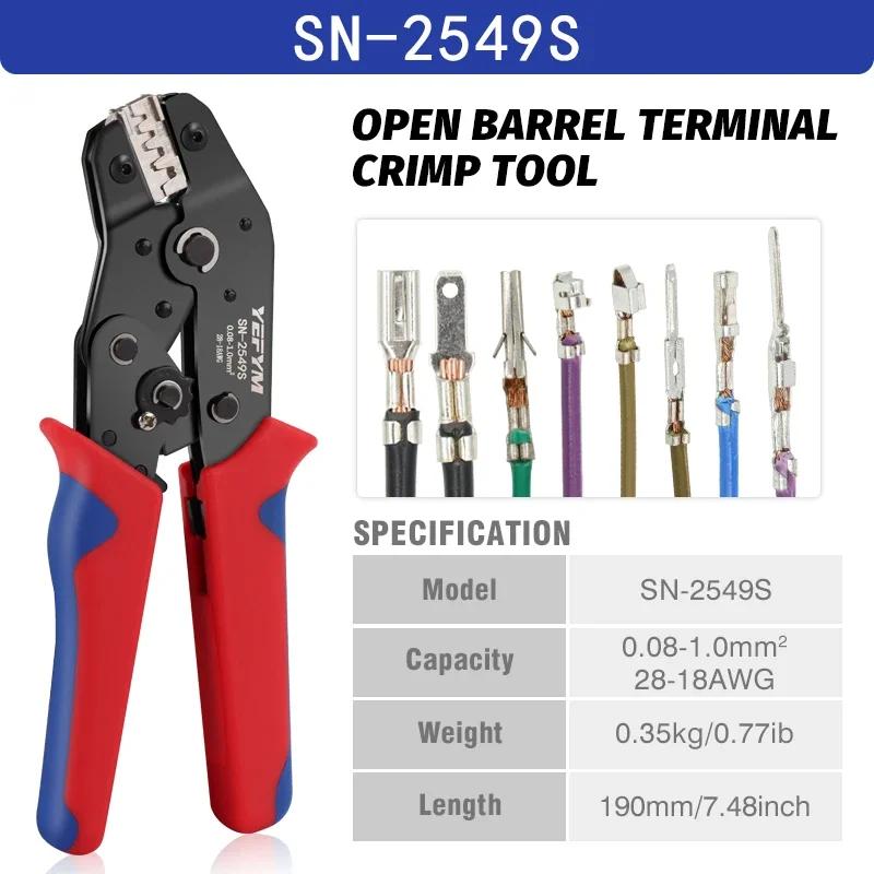 ZEXEF Crimping Tools PH2.0/XH2.54/2.8/3.0/3.96/KF2510/JST Terminal SN-2549S 0.08-1.0mm²/AWG28-18  Wire Ratcheting Pliers YEFYM