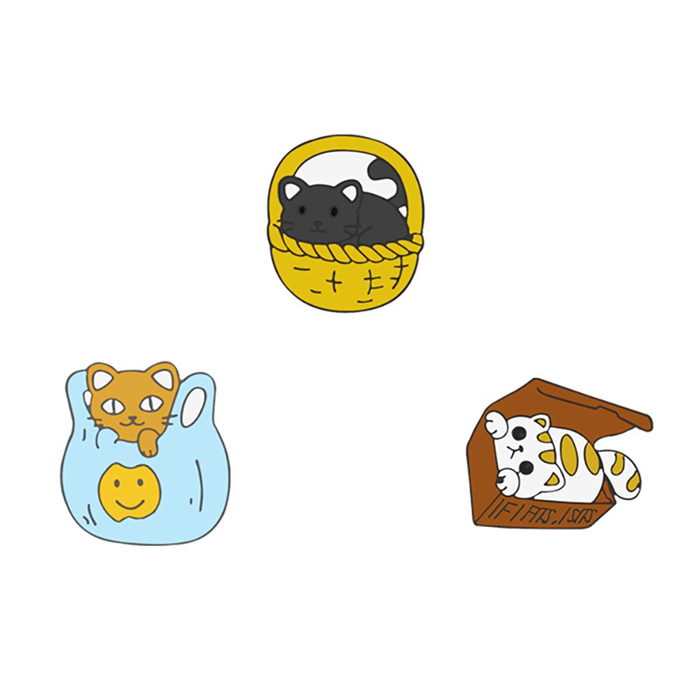 2-3pcs Cartoon Brooch Cute Animal Cats Paw Penguin Lapel Pins Punk Ghost Plant Badges Shirts Bag Jewelry Friends Gifts Wholesale