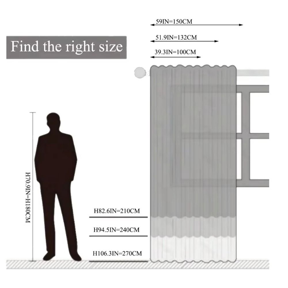 1Pcs Full Blackout Partition Blackout Curtain Polyester Fabric High Shading Protection Window Door Curtain Beige