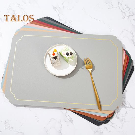Rectangle Faux Leather Placemat Modern Waterproof Heat-Resistant Non-slip Heat Insulation Dishwasher Safe Dining Table Protection Decoration