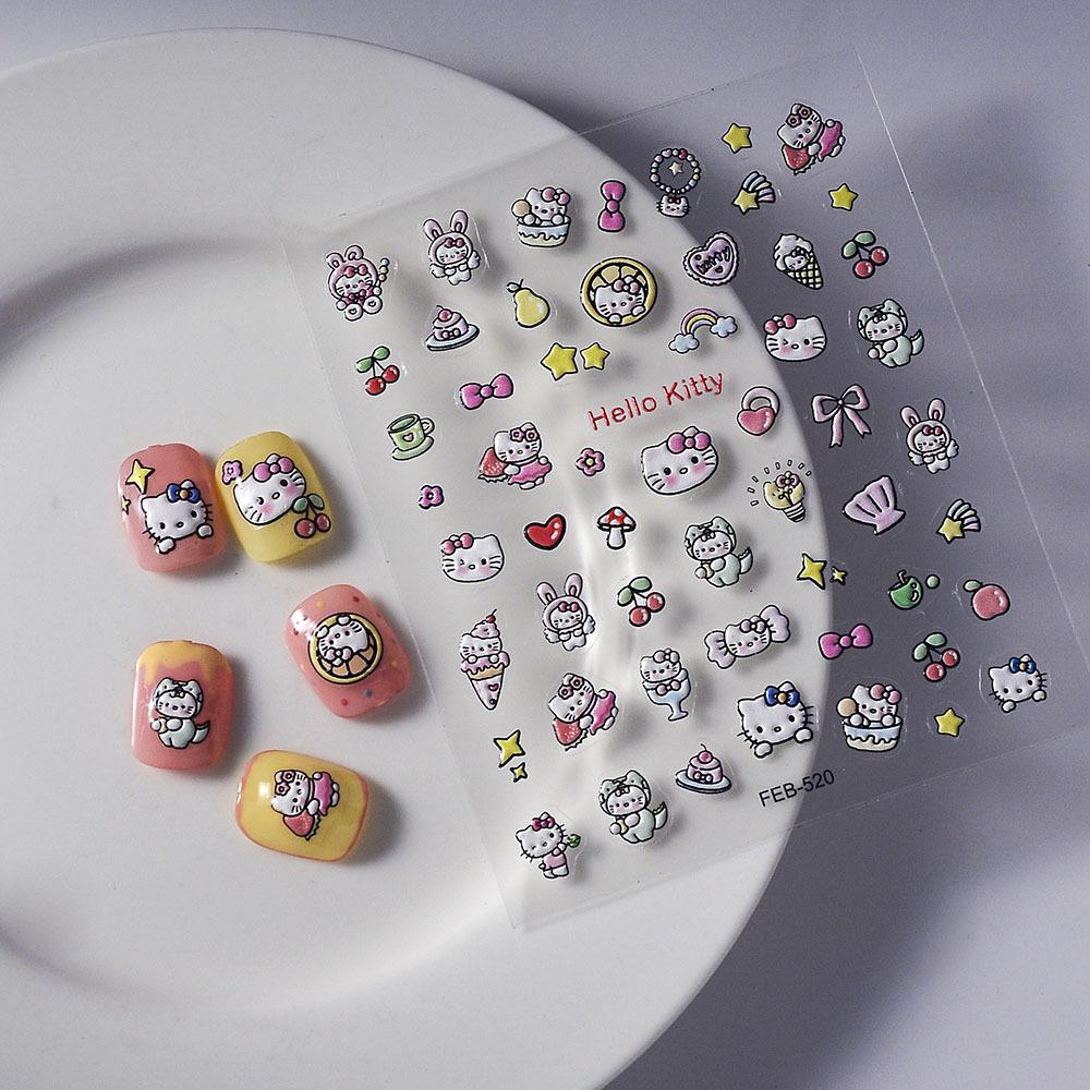 

Рельефные наклейки для ногтей «Девушка-воин», мультяшные милые, сладкие, прохладные, сердечные, водные, украшения для ногтей, наклейки с маленьким узором FEB-520