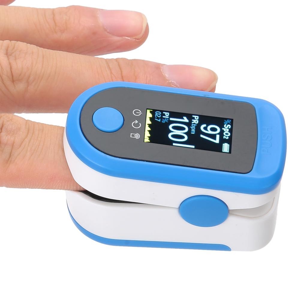Fingertip Oximeter Portable Blood Oxygen Saturation Pulse Monitor for Bluetooth Blue