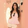 Womens Sleeveless Crop Top With Skirt-Hem Detail Solid Color Fit Office Chic
