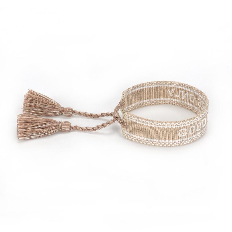 Braccialetto con Lettera Ricamata Personalizzato con Nappa