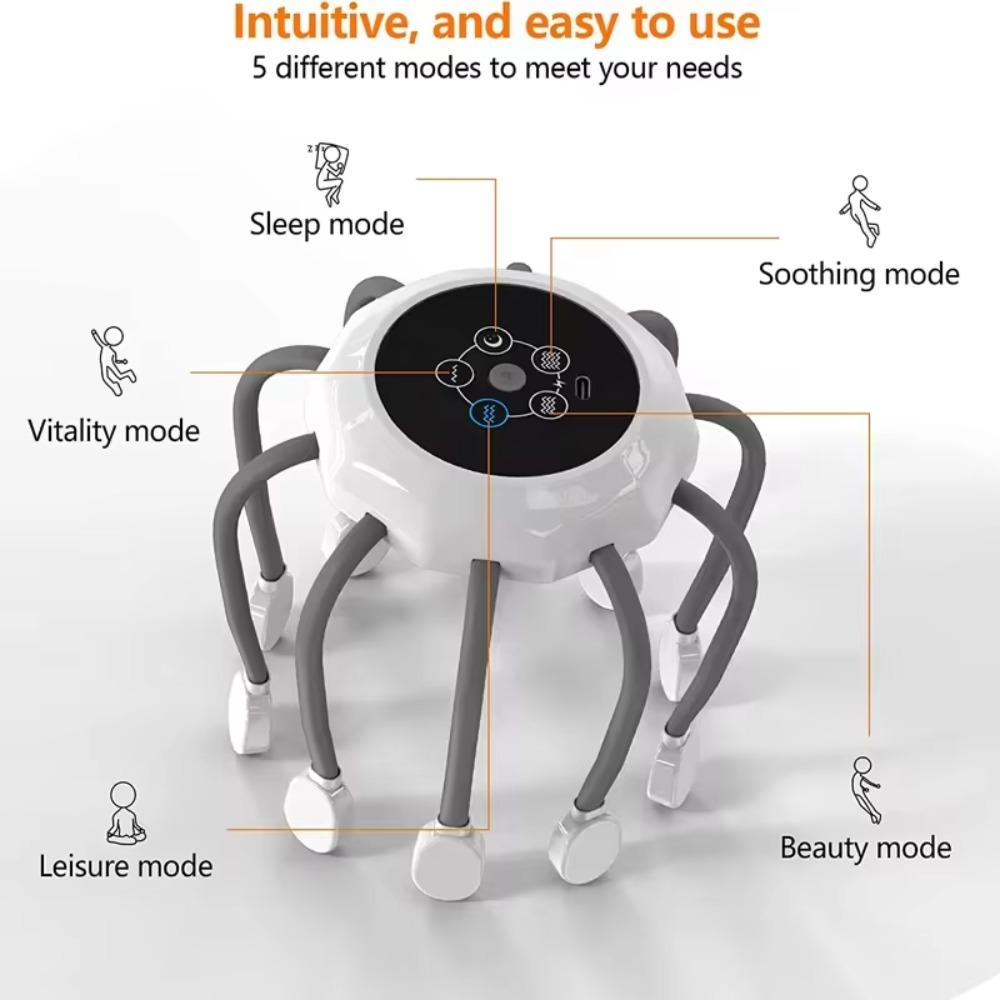 USB Charging Eight Claw Massager Octopus Claw Multi-Point Massage  For Relaxation Stress Migraine