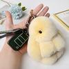 Frosted Bunny Plush Keychain 15cm Soft Faux Rabbit Fur Pendant for Bags Keys Cute Standing Stuffed Animal Adorable Birthday Gift