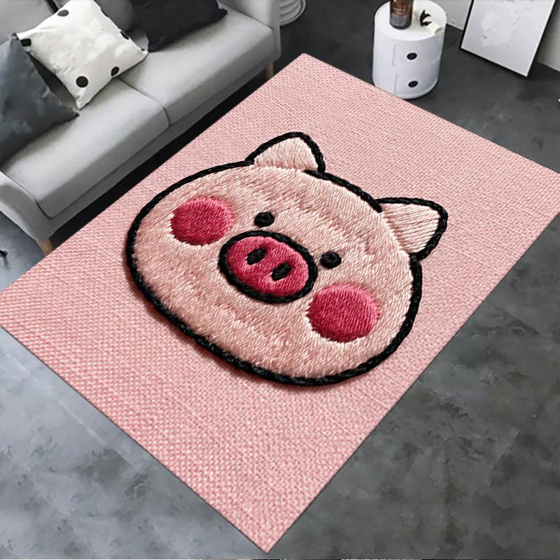 2025 New Cute pink pig Carpet Rug for Living Room Bedroom Home Sofa Decoration,Kids play Non-slip Floor Mat