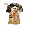 Summer Men's New Fun Animal Goat T-shirt 3D Printed Top Casual Round Neck Short Sleeved Street