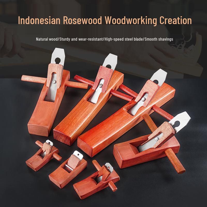 Indonesia Gong Manual Hand Planer Set: Compact Carpenter's Tool with Push Planer, Blade, Hug Planer, and Luban Planer