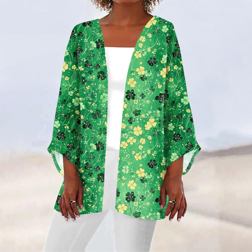 Women's Casual And Fashionable Valentine's Day  Printed Lightweight Mid Length Jacket Cardigan