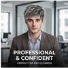 Men’s Grey Short Straight Synthetic Wig, Realistic Hairline, Heat-Resistant Adjustable Cap for Daily, Party & Casual Occasions with Natural Look