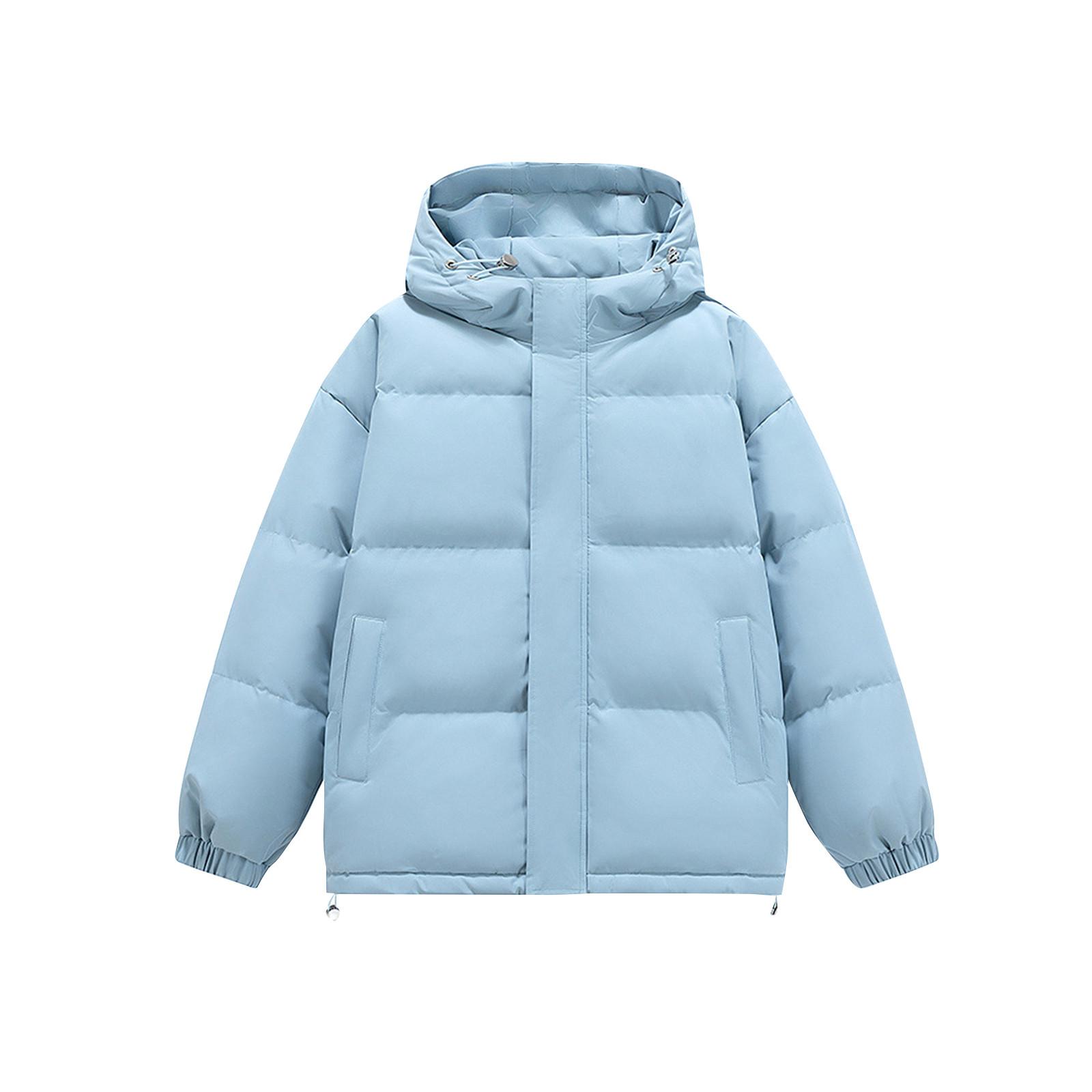 

Зимнее пальто, теплое облегающее толстое пальто, повседневная куртка, верхняя одежда, верхняя блузка XL светло-синий