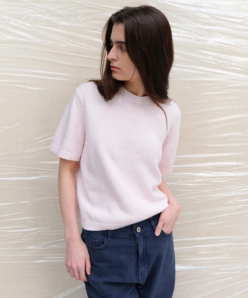 Leuba Pebble Boucle Knit Top - Blush Pink