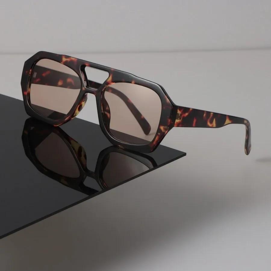 Designer Square Sunglasses Women Men Vintage Leopard Sun Glasses Fashion Personality Eyewear Mirror Lens Sexy Brand